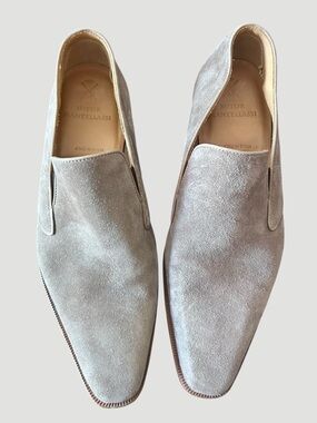 Sutor Mantellassi Grey Suede Slip On Loafers Men’s Sz 8.5 Made in Italy